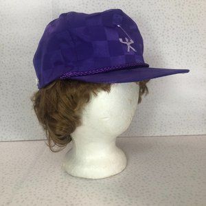 Vintage 90s Retro San Sun Purple Checkered Golf Embroidered Strapback Dad Hat